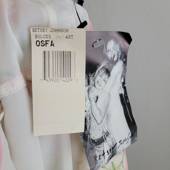 Vintage Betsey Johnson Silk Embroidered Floral Dress size 6 NWT - Picture 9 of 9